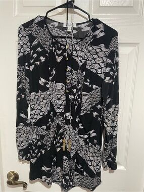 Calvin Klein Black and White Printed Mini Dress size medium
